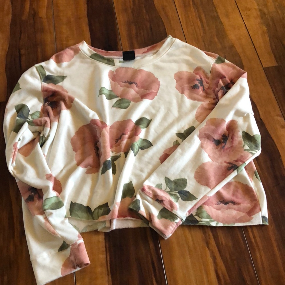 Cropped sweater - floral